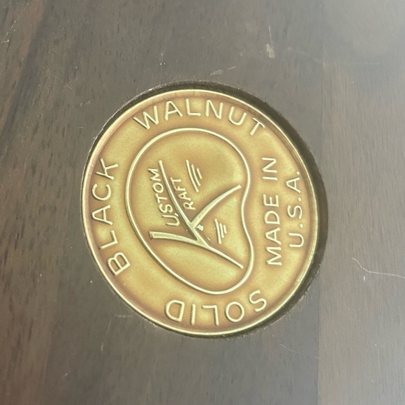 Vintage Kustom Kraft Solid Black Walnut Chip Vegetable Round Plate 12" - Picture 4 of 7